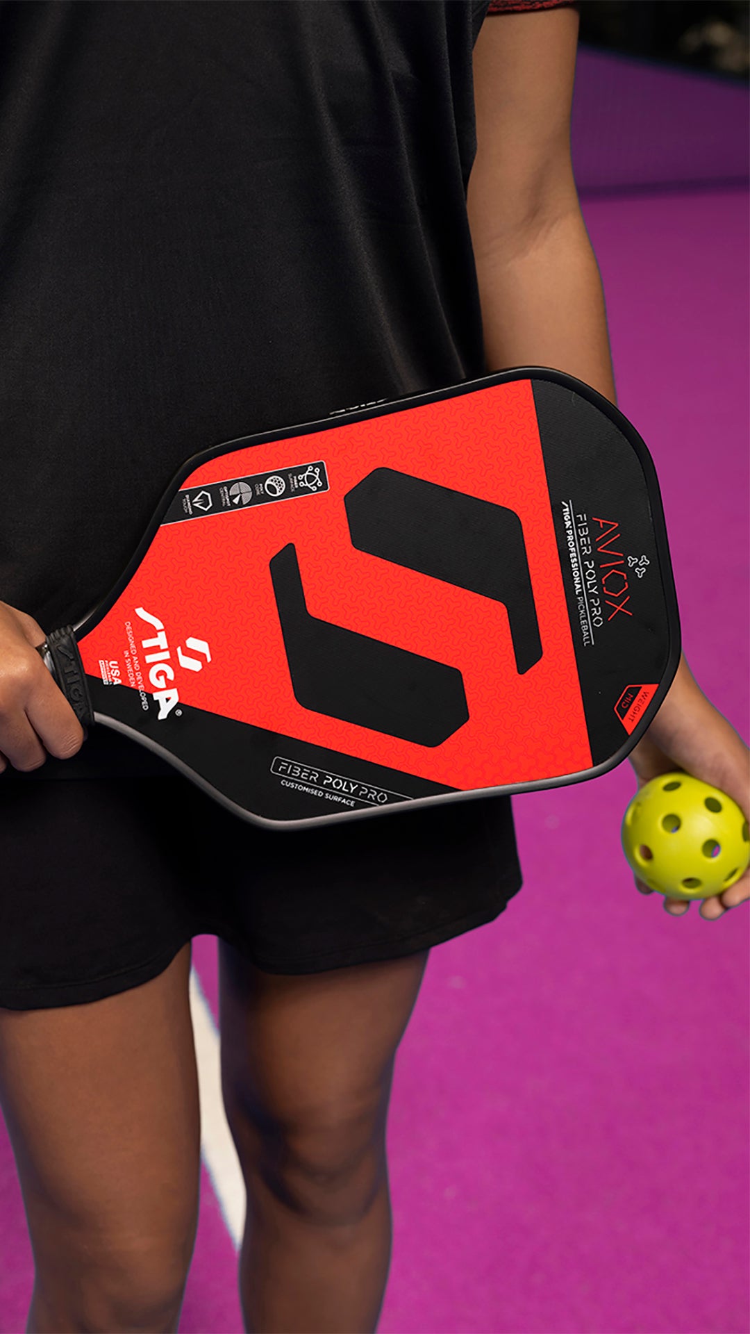 STIGA アビオックス ファイバーポリ プロ レッド（Paddle Aviox Fiber Poly Pro Red）