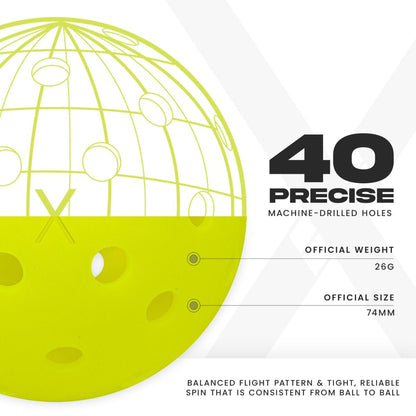 Franklin X-40 屋外用ピックルボール（X-40 Outdoor Pickleballs）3/12/100 Packs